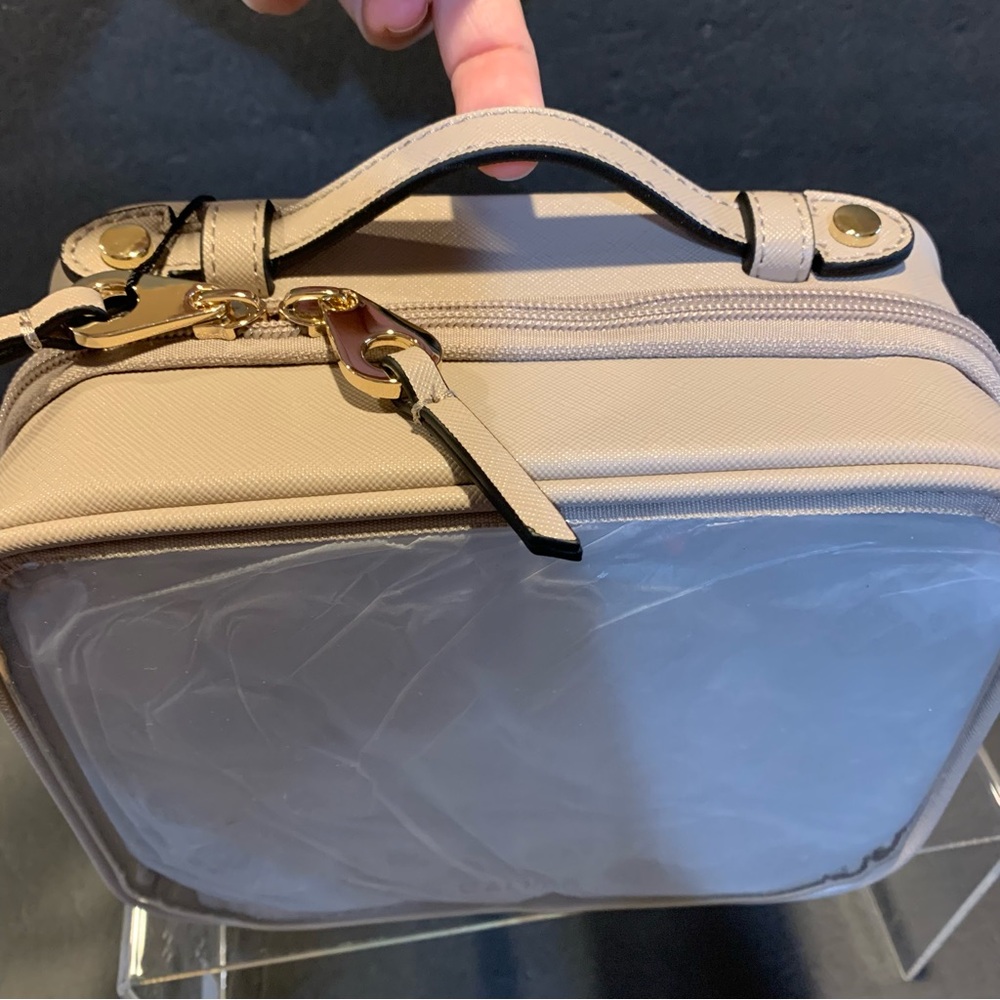 CALPACK NWT Mini Clear Cosmetic Zippered Travel  Case. Stone. - Picture 11 of 12